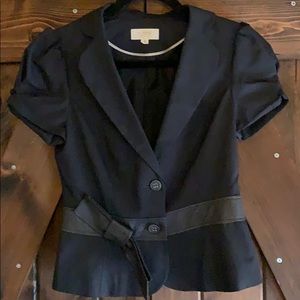 Yuvita striped black and navy short sleeve blazer.